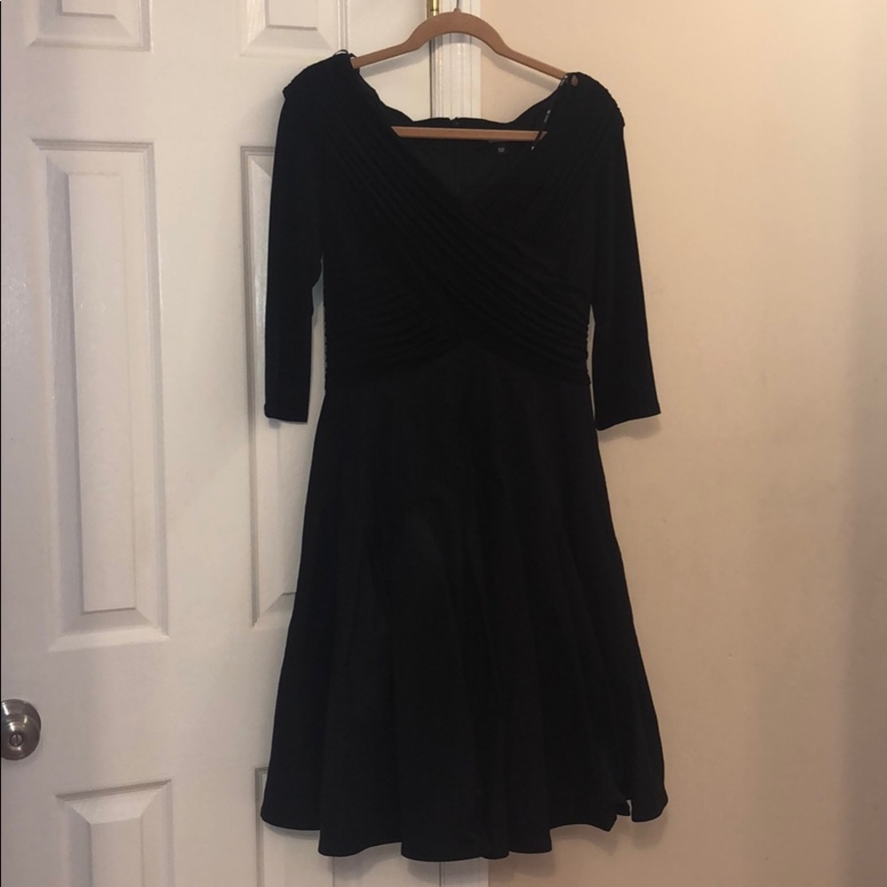 All black flare dress